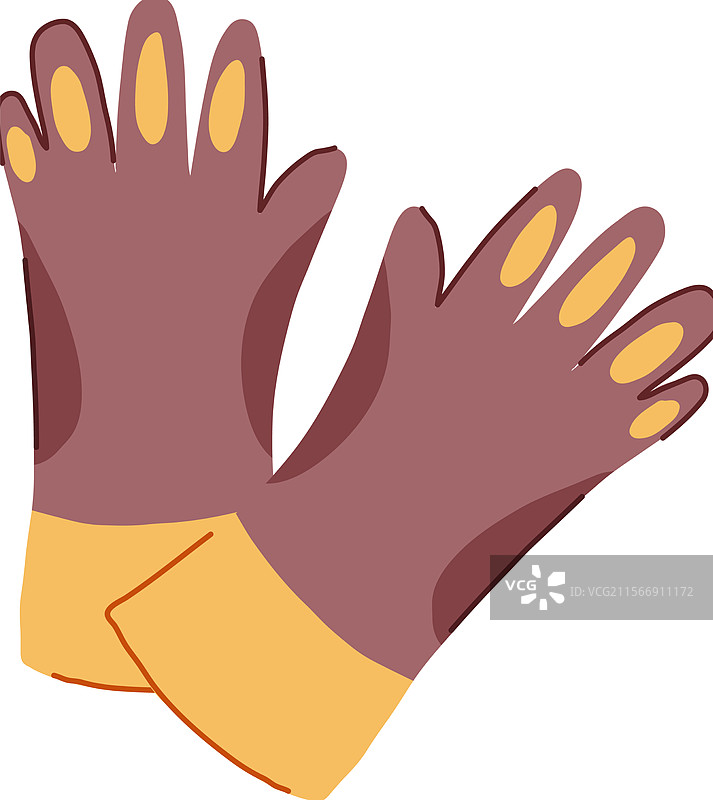 焊工手套与焊接卡通图案图片素材