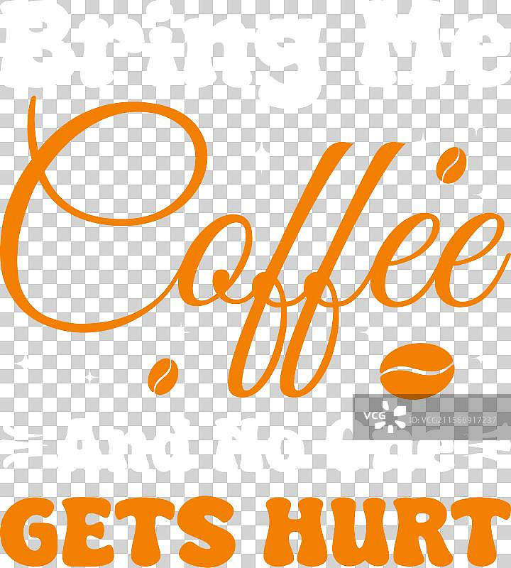 咖啡字母图案T恤图片素材