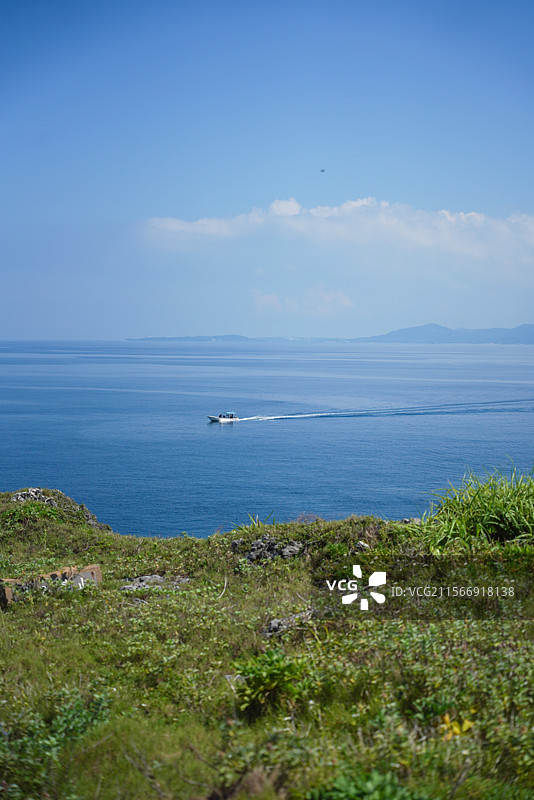 冲绳本岛西海岸恩纳村国家自然公园万座毛图片素材