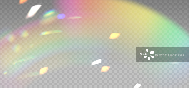 彩虹光棱镜效果透明层图片素材