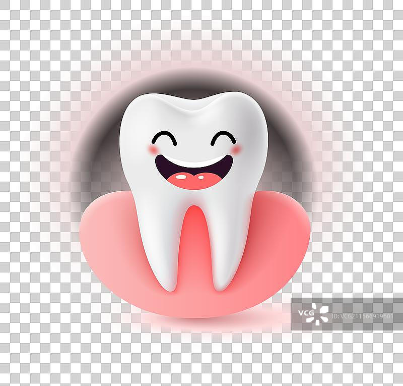 白色3D牙齿表情符号图片素材