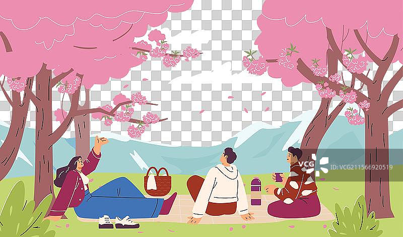 人们享受野餐的场景图片素材