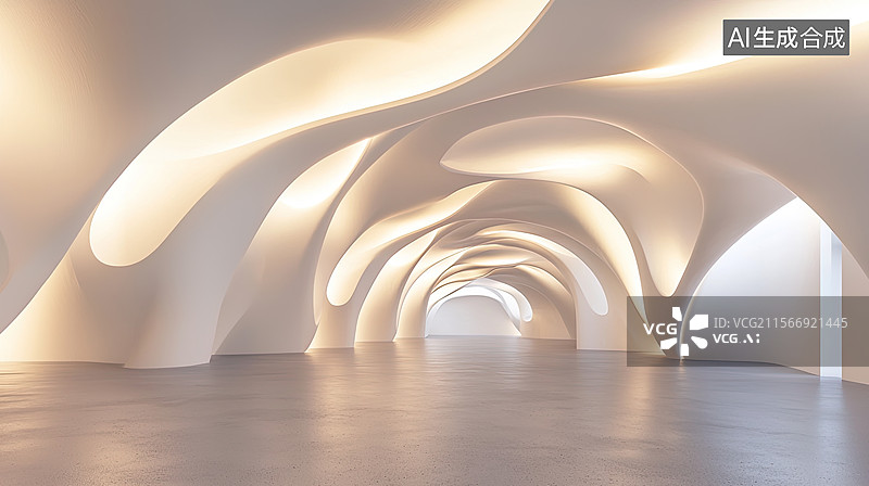 【AI数字艺术】流线型洞穴建筑汽车广告背景图图片素材