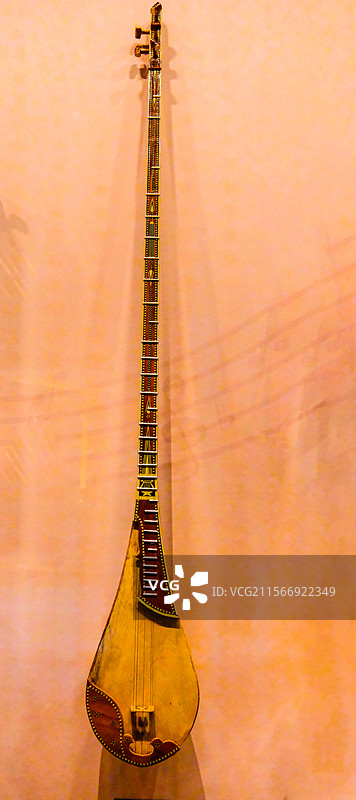 丝绸之路乐器，新疆博物馆馆藏文物精品，古代乐器，图片素材