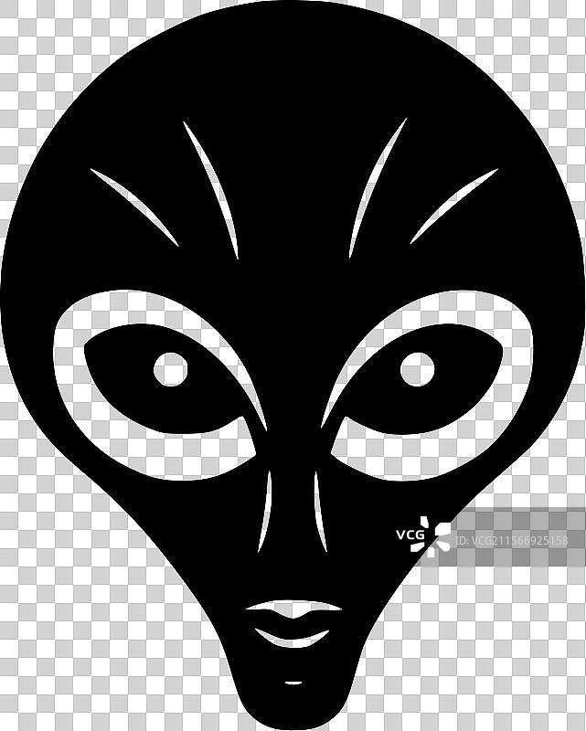外星人 - 极简风格的平面标志图片素材