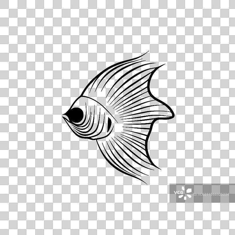 天使鱼 - 高质量标志 - 适合T恤使用图片素材