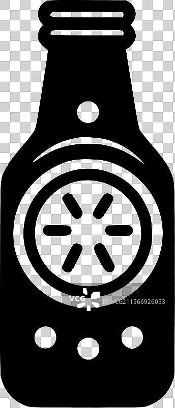 黑白色孤立瓶子图标图片素材