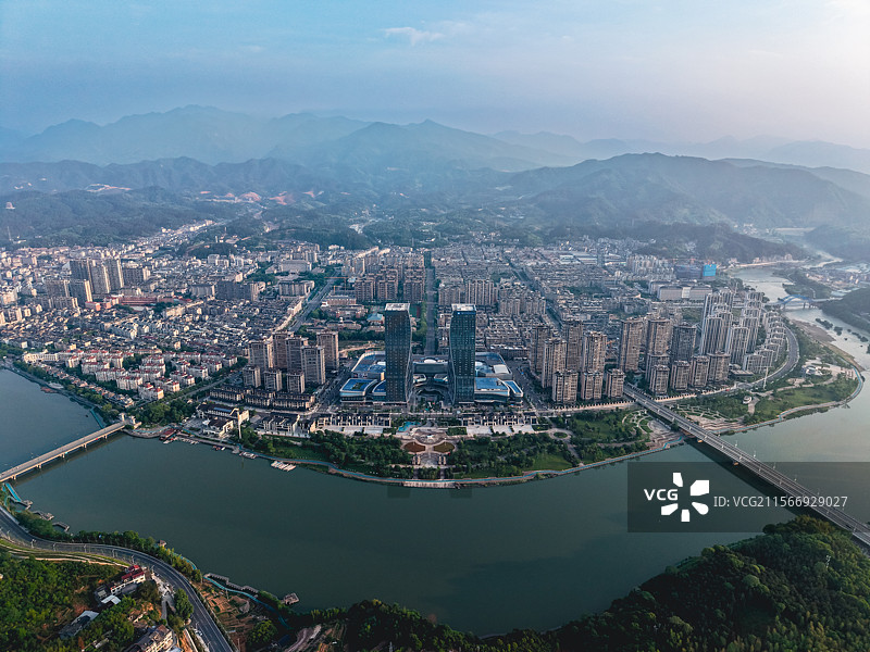 航拍浙江丽水市龙泉市图片素材