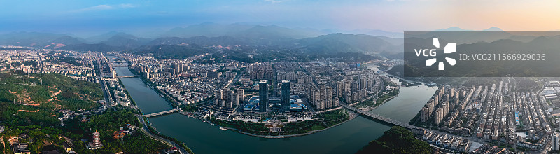 航拍浙江丽水市龙泉市图片素材