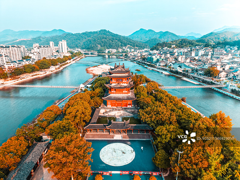 航拍浙江丽水市龙泉市图片素材