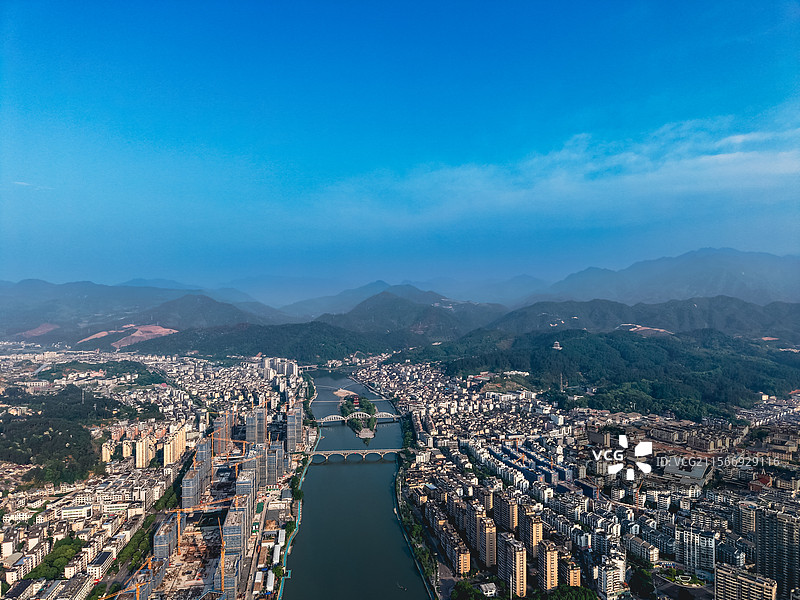 航拍浙江丽水市龙泉市图片素材