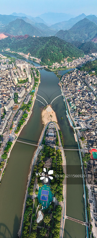 航拍浙江丽水市龙泉市图片素材