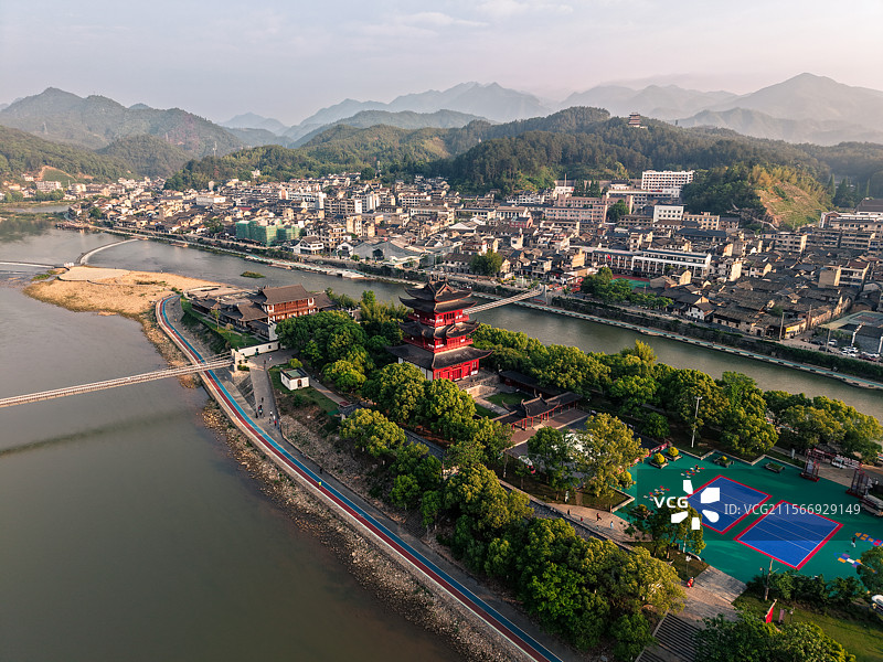 航拍浙江丽水市龙泉市图片素材