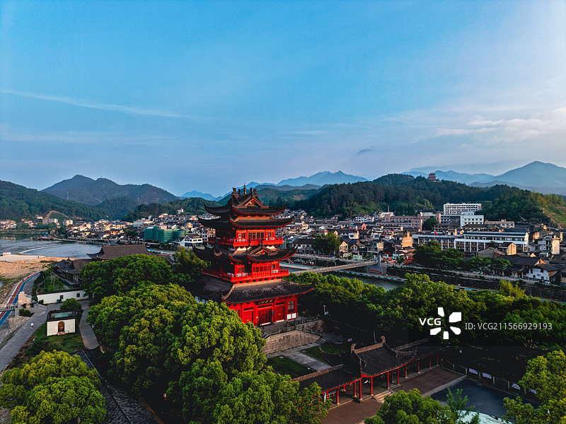 航拍浙江丽水市龙泉市图片素材