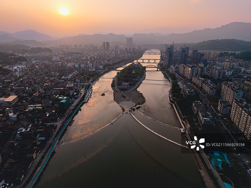 航拍浙江丽水市龙泉市图片素材