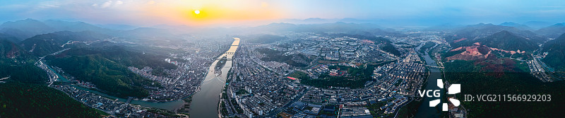 航拍浙江丽水市龙泉市图片素材