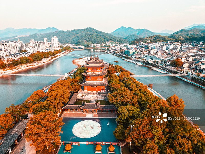 航拍浙江丽水市龙泉市图片素材