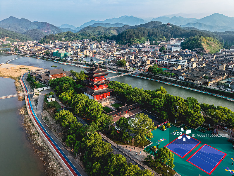 航拍浙江丽水市龙泉市图片素材