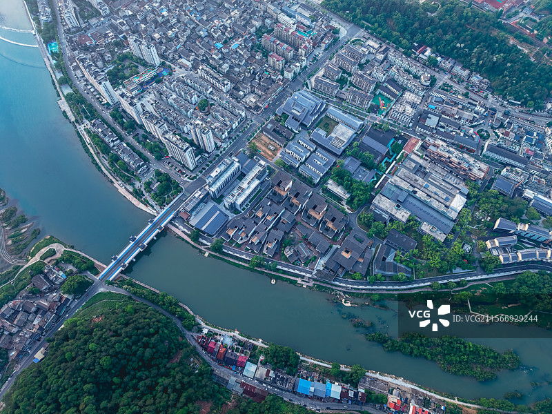 航拍浙江丽水市龙泉市图片素材