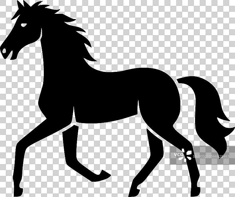 马 - 极简和扁平化的标志图片素材