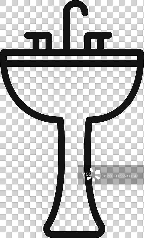 浴室水槽图标集合用于网页设计图片素材