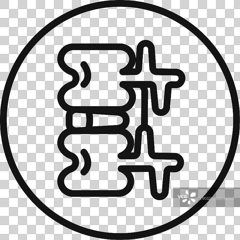 根痛症和神经根综合症图标集图片素材