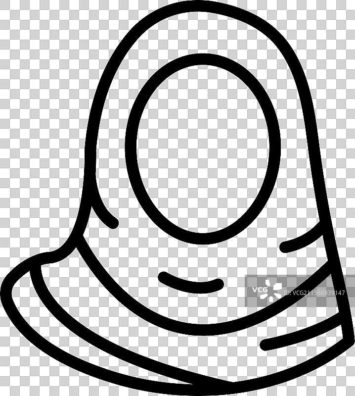 女性头巾图标集 社交文化服饰图片素材