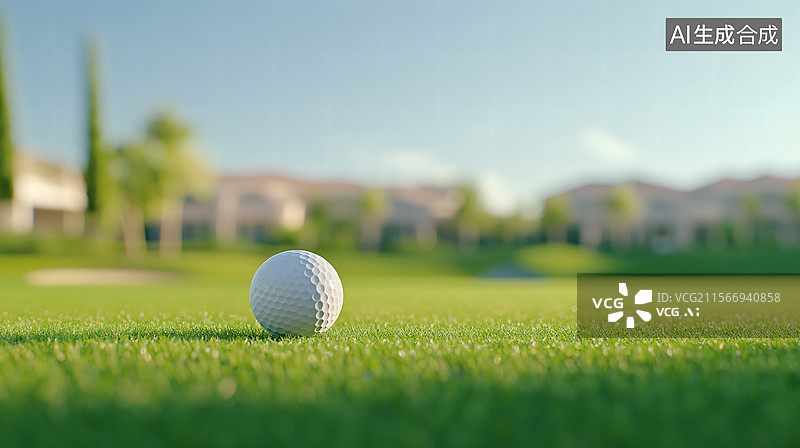 【AI数字艺术】高尔夫球场上的小白球图片素材