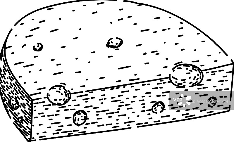 手绘奶酪片素描图片素材