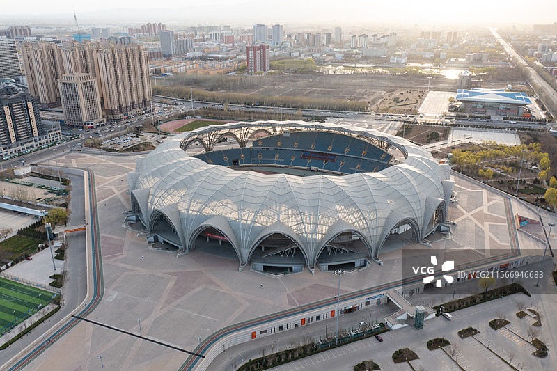 航拍宁夏银川体育馆图片素材