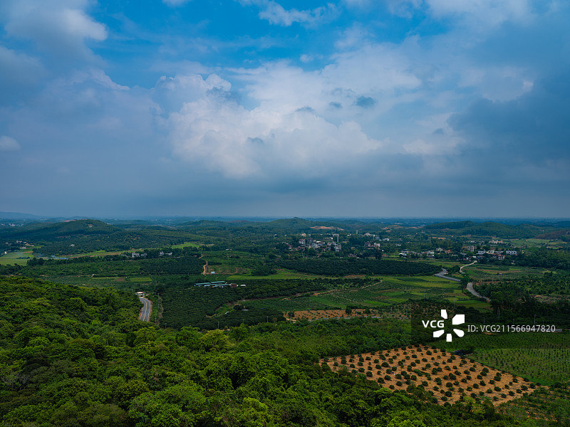 广东廉江谢鞋山旅游风景区-远山/古今荔枝林图片素材