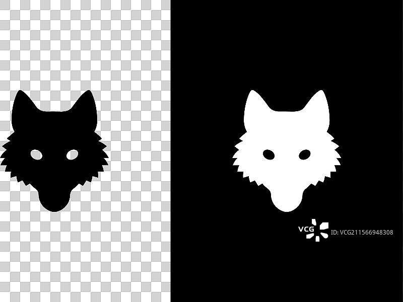 孤立在白色背景上的土狼剪影图片素材