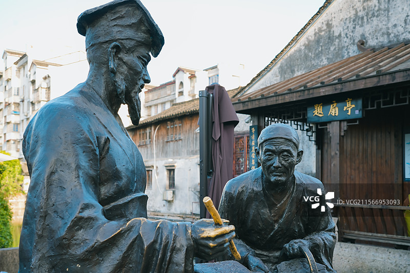 题扇桥 因王羲之为卖扇老妪题扇而得名 浙江省绍兴市书圣故里景区图片素材