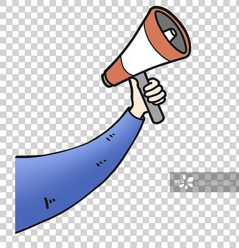 手握着喇叭卡通元素图片素材