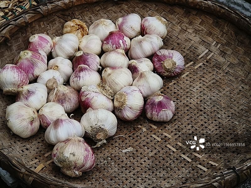 湖南岳阳·张谷英景区·大蒜图片素材