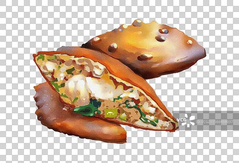 福州小吃海蛎饼写实手绘图片素材