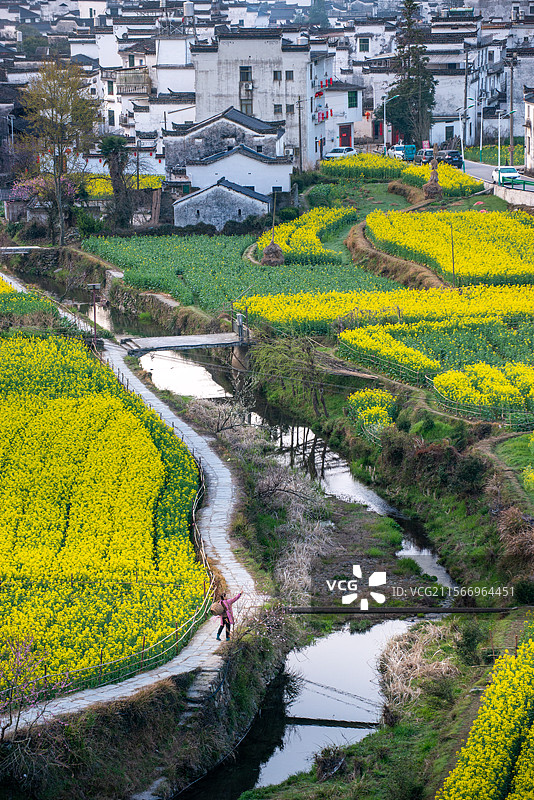 春天的婺源庆源村景色图片素材