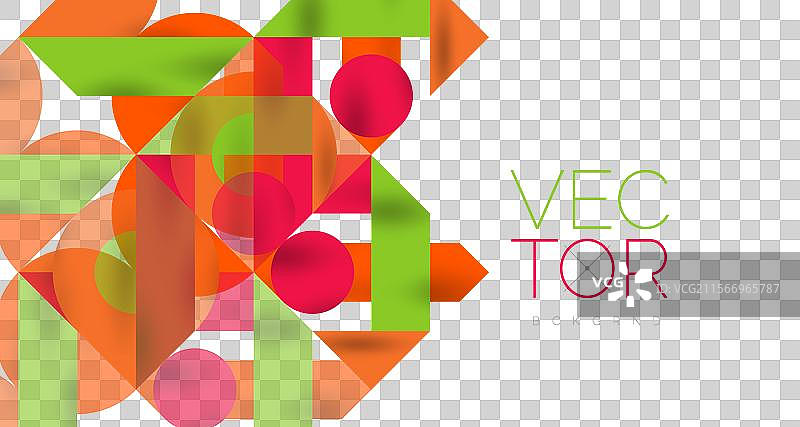 色彩斑斓的圆形元素与阴影图片素材