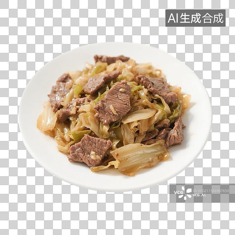 【AI数字艺术】家常菜，下饭菜，大白菜炒肉，炒菜，中餐美食，免抠元素图片素材