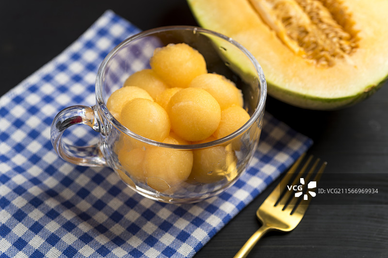 哈密瓜球图片素材