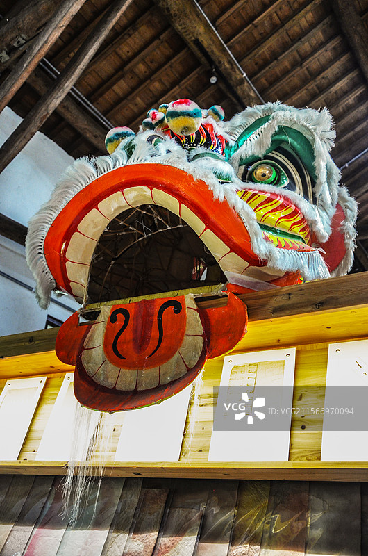 青山村艺术村图书馆醒狮装饰图片素材