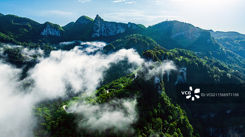 国家4A景区湖北咸丰唐崖河黄金洞景区风景美如画图片素材