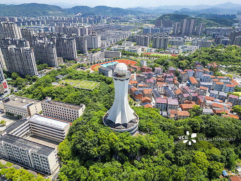 绍兴诸暨市气象局航拍图片素材