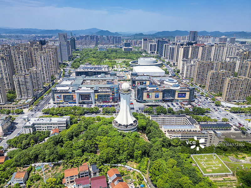 绍兴诸暨市气象局航拍图片素材