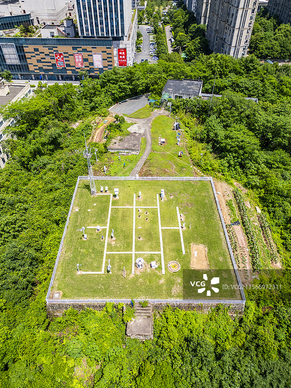 绍兴诸暨市气象局航拍图片素材