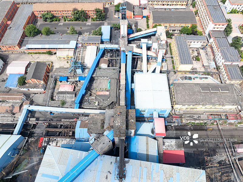 航拍邯郸峰峰煤矿煤炭洗选和煤化工厂图片素材