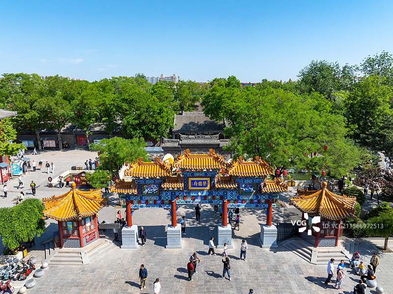 航拍立夏的正定古城荣国府，86版本红楼梦拍摄取景地图片素材