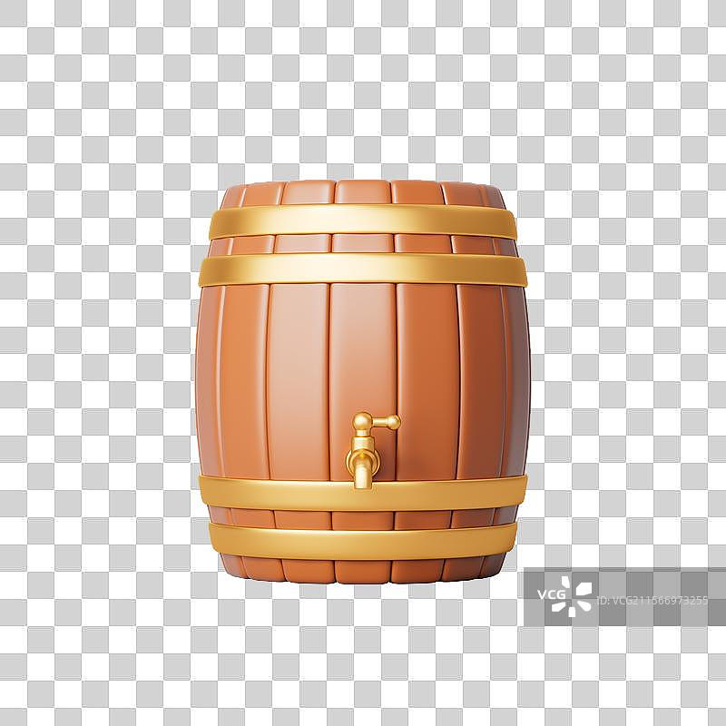 三维渲染酒桶免抠元素图片素材