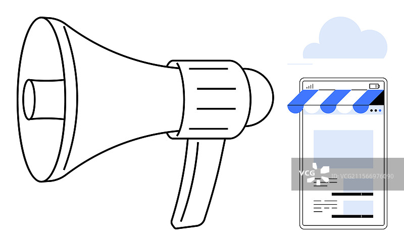 扩音器放大在线商店的存在感图片素材