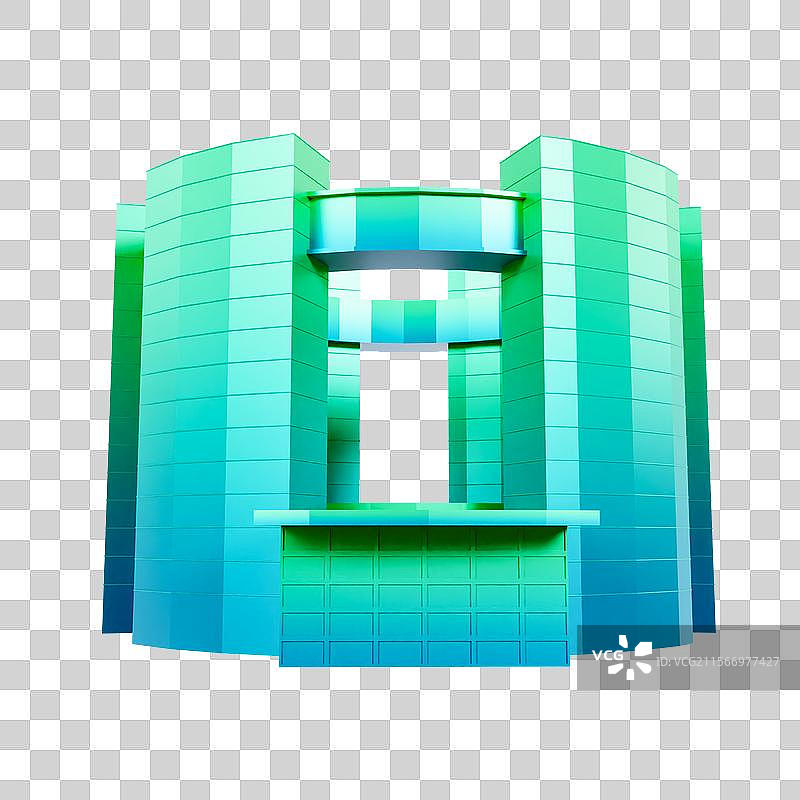 3D渲染的杭州市民中心元素杭州城市元素图片素材